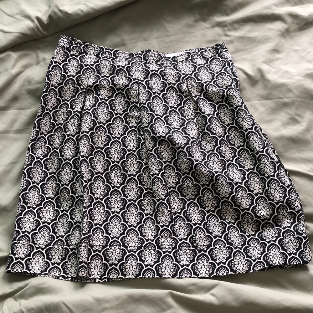 Paisley black and cream skirt from Loft